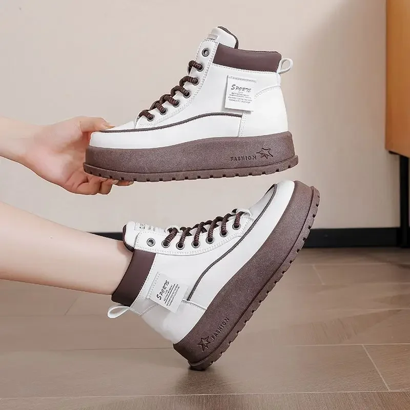 Snow Boots for Women Chunky Combat High Platform Woman Shoes Punk Style on Promotion Winter Footwear Offer Waterproof Non Slip