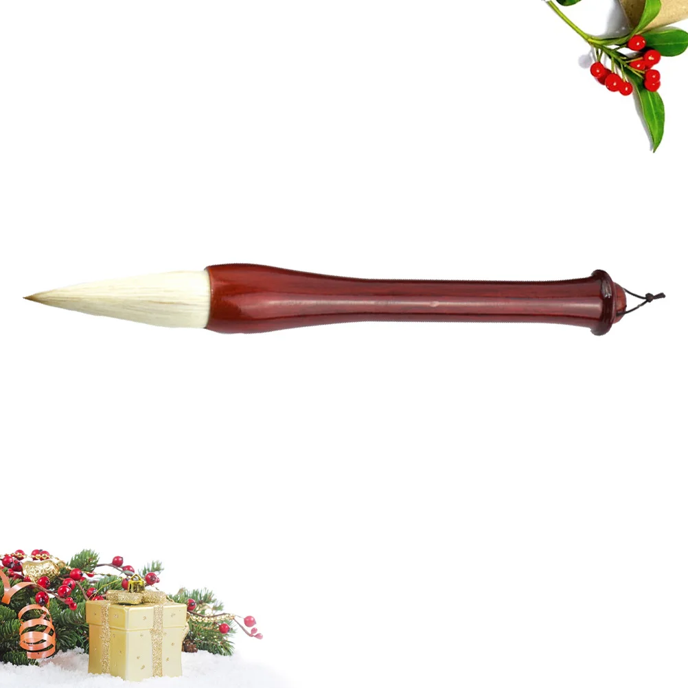 Pincel de caligrafía china de pelo de oveja y pelo de lobo de 24Cm para escribir pintura herramienta de arte de tinta tradicional pluma de dibujo con mango marrón