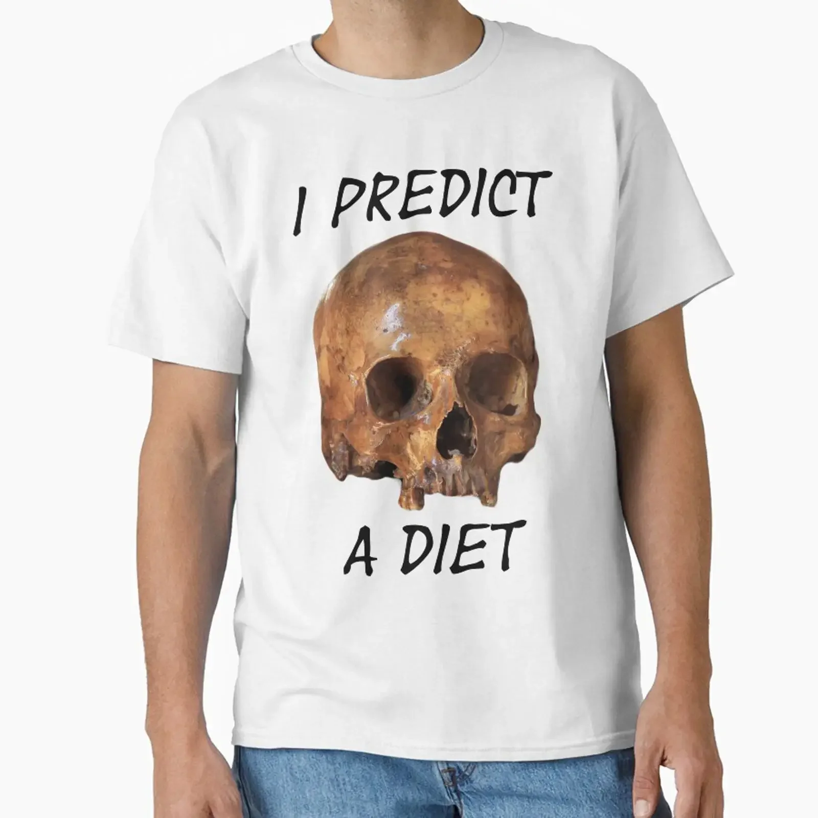 Skull I Predict a Diet designed and sold by kjcmercury vintage Washed Top For Everyday Wear Slightly designer clothes homme