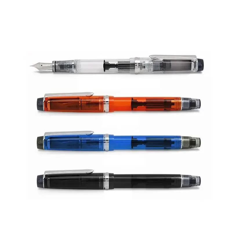 Original Pilot CUSTOM HERITAGE 92 transparent piston Inking  Multi-hole pen fountain pen  color test Demonstration blue