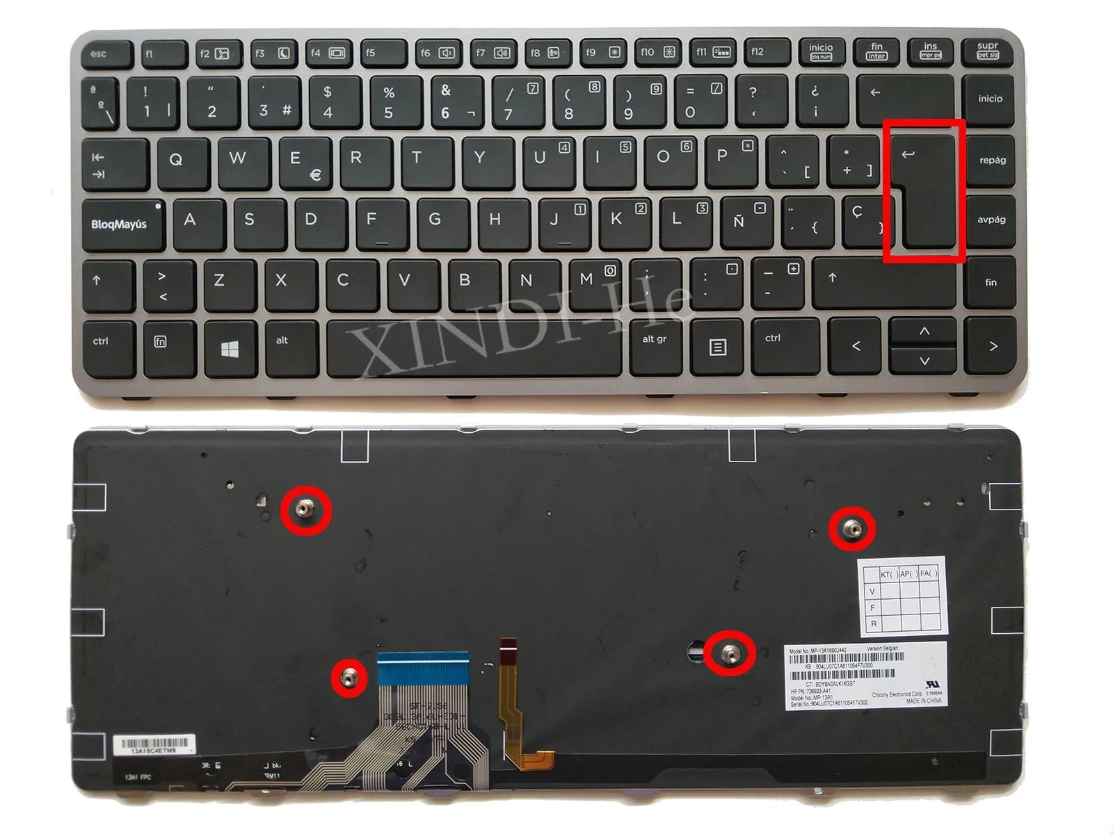 Spanish Backlit Laptop Keyboard For HP EliteBook Folio 1040 G1 1040 G2 739563-001 739563001 MP-13A1 SP LAYOUT Black