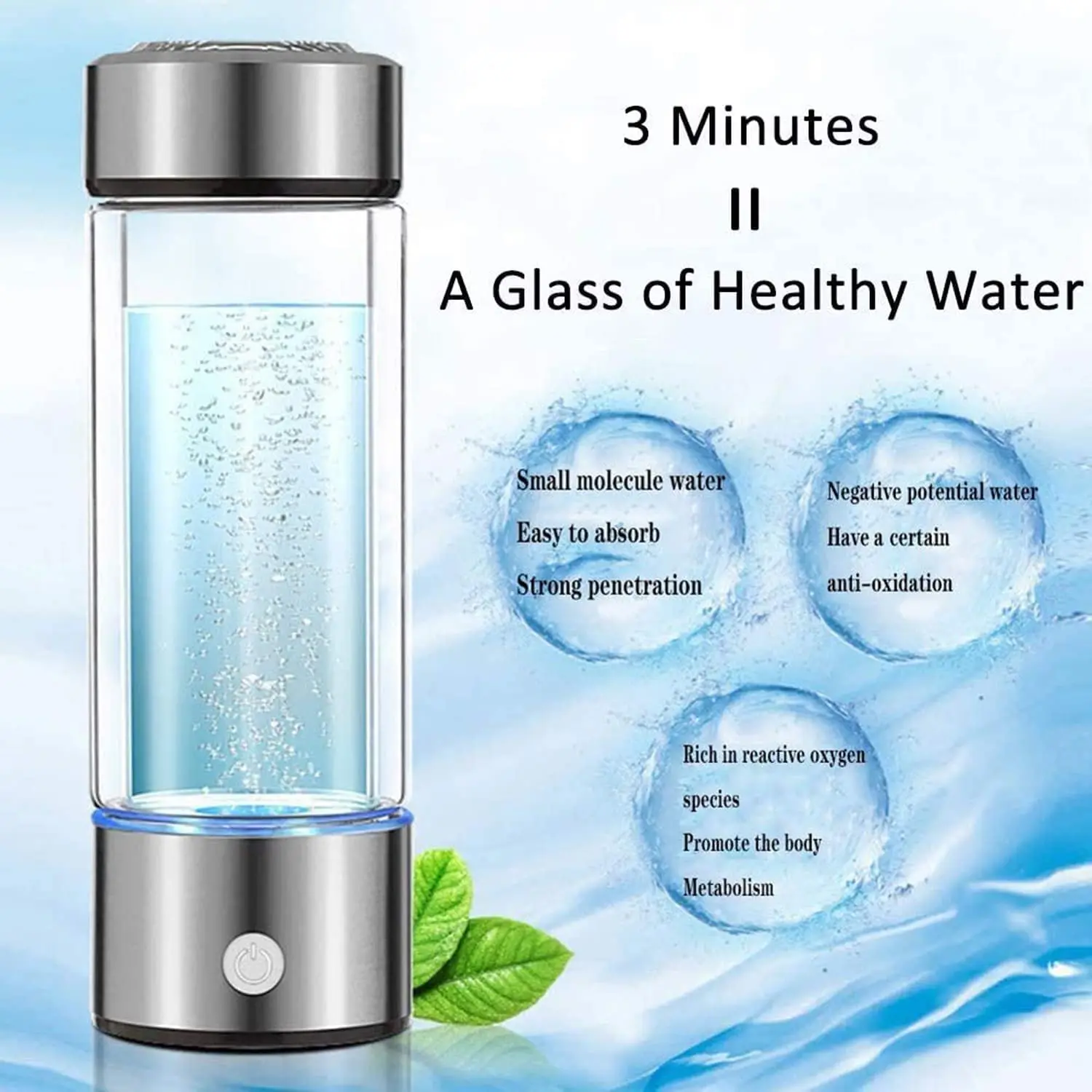 420ml Hydrogen-Rich Water Cup Electric Hydrogen Rich Water Generator Bottle Titanium Quality Filter Portable Antioxidant Cup