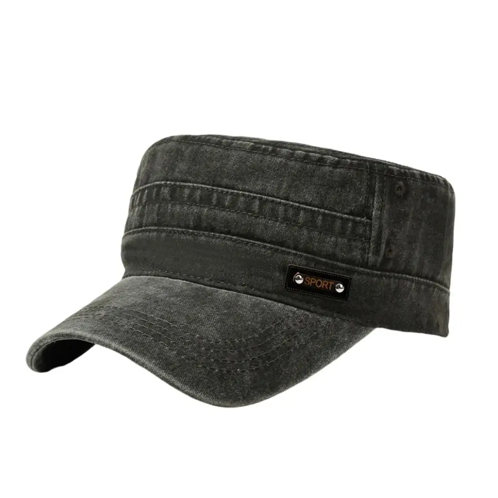 Fashion Anti-UV Fishing Hat Casual Retro Baseball Cap Outdoor Sunscreen Cotton Flat Top Hat Men Women