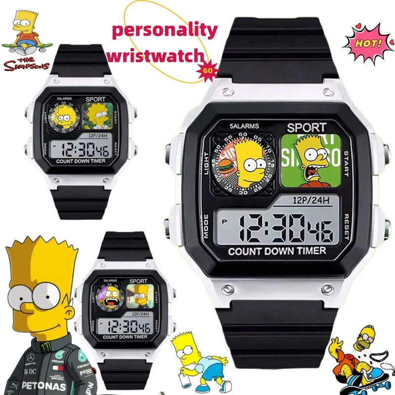 

The Simpsons watch, cute and fashionable cartoon style, kawaii two-dimensional student wristwatch, gift for a friend's birthday
