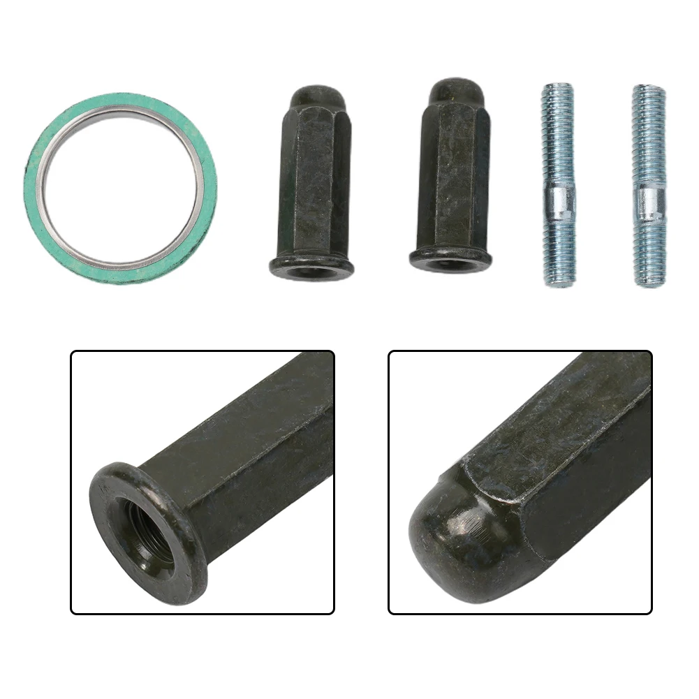 For Exhaust Mount Bolt Stud Kit with Nuts and 30.5mm Gasket for GY6-Based Scooters ATVs Four Wheelers and Go Kart Models