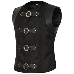 Medieval Jacket Gothic Mens Victorian Suit Vest Steampunk Gothic Waistcoat Men's Casual Vest Stage Show Costume Evening Dress