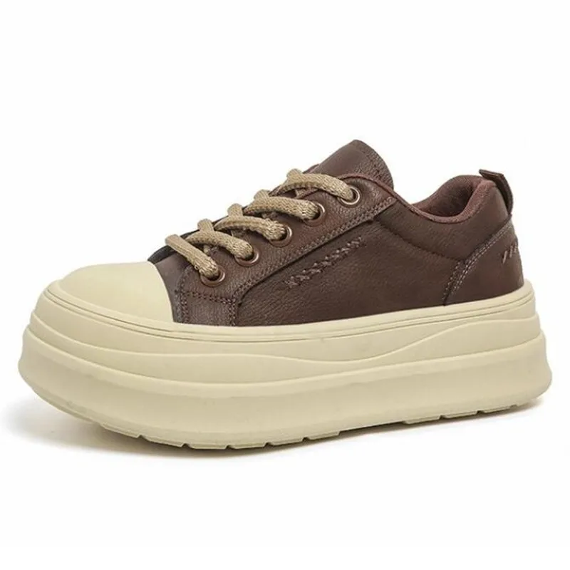 2025 New Fashion able Thick Soled Big Toe Shoes for Women in Autumn Height Increasing Sponge Cake Versatile Casual Board Shoes