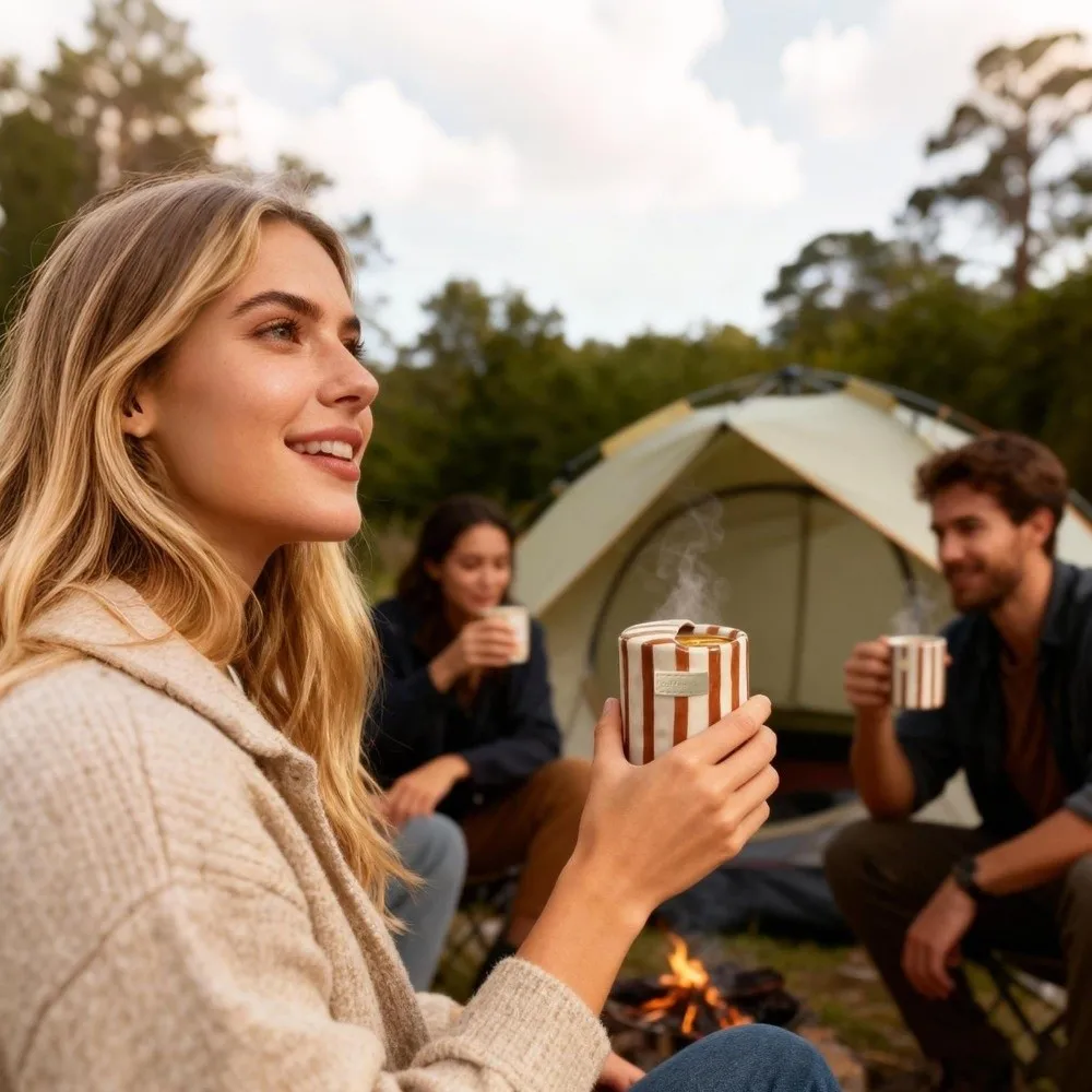 

Gifts Retro Striped Coffee Mug Hand-Painted Handheld Coffee Mug 350ML Water Cup Accessories Ceramic Mark Cup