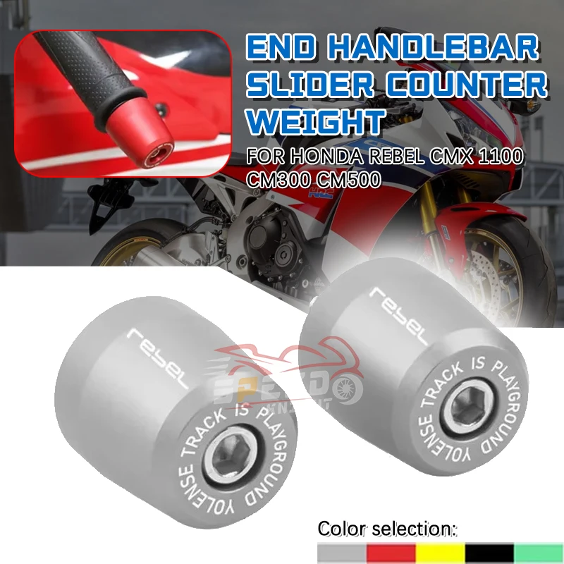 For Honda Rebel CMX 1100 300 500 CM300 cm500 motorcycle handle bar end handlebar grips ends cap plug slider counterweight cover