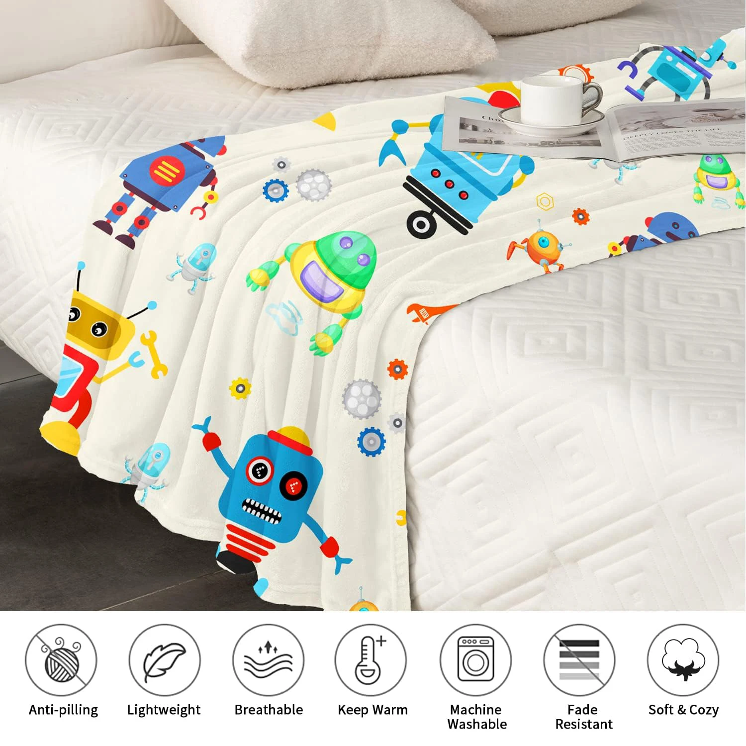 New Kids Ambulance Car Blanket for Boys,Soft Fleece Blanket for Kids Boys,Cozy Toddler Blanket for Boys Girls Birthday Gifts