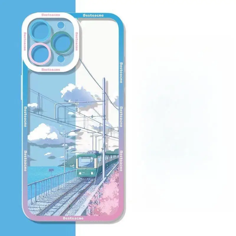 Anime Scenery Phone Case for Realme C53 C55 C67 C63 C33 C30 C35 C51 C21Y C25Y C20 8i 9i 9 10 12 Pro Plus 8 5G Clear TPU Cover