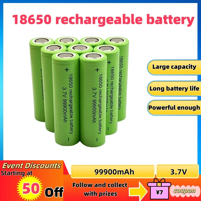 Fast ShippingOriginal 18650 Batterie 99900 Mah 3.7 V 18650 Taschenlampe Batterie Spielzeug/Geräte Wiederaufladbare Lithium Batte