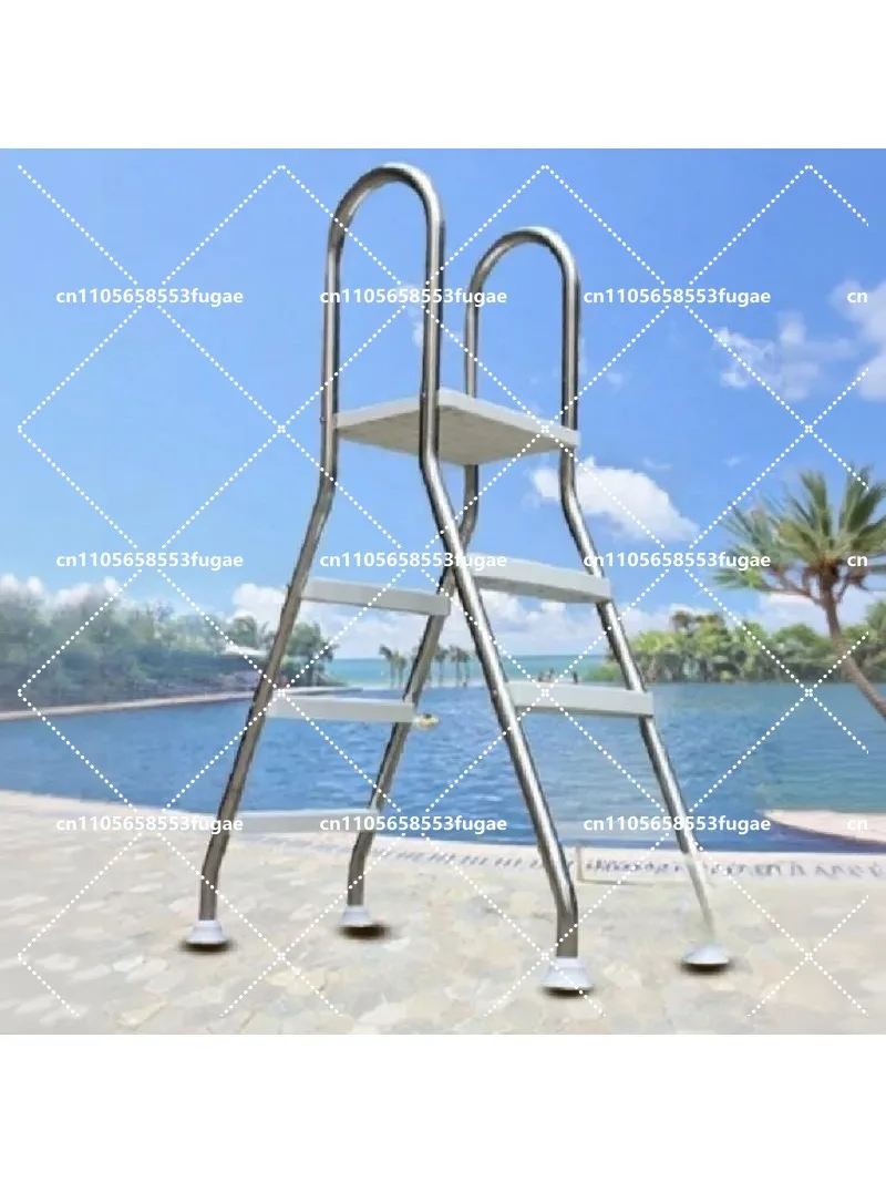 Swimming Pool Double-Sided Escalator with Thickened Stainless Steel Handrail Anti-Slip Ladder - Pool Accessories
