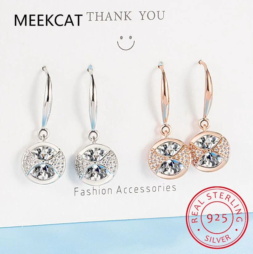 2.0ct Moissanite Diamond Drop Earrings for Women White Gold Plated Sparkling D Color Gem Lab Diamond Earring Beautiful image 5