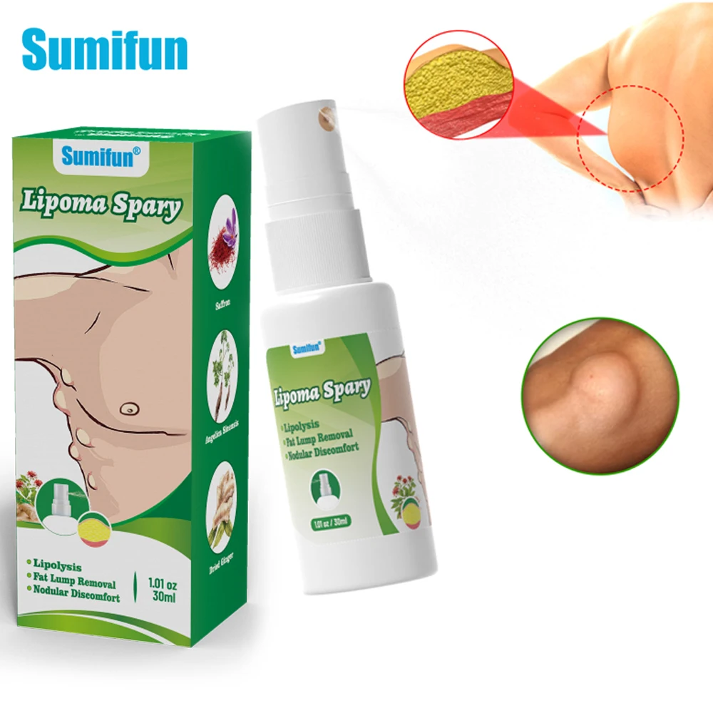 

1Box 30ml Lipoma Treatment Spray Remove Tumor Skin Swelling Cellulite Liquid Lipolysis Fat Lump Body Hard Block Removal Plaster