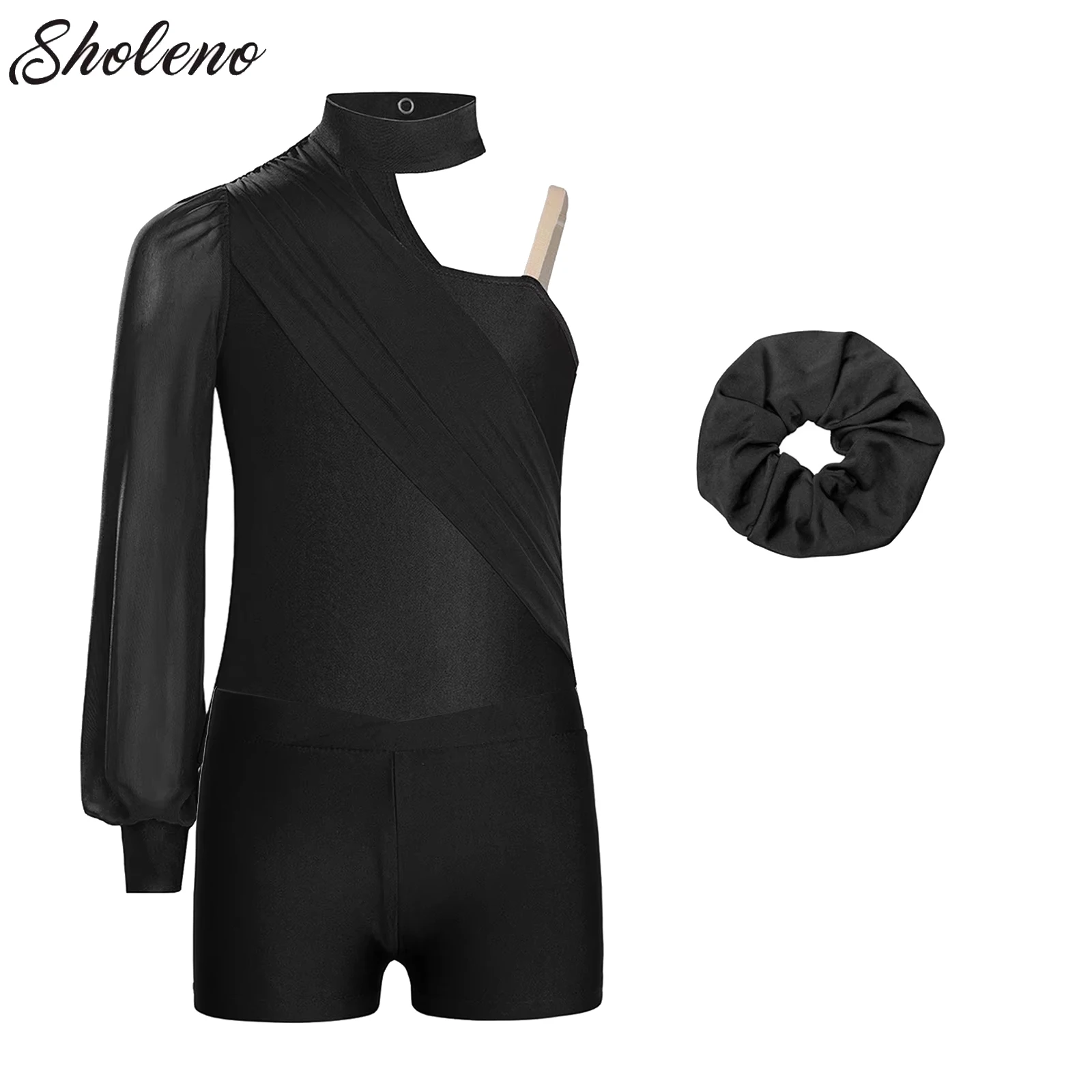 

Kids Girls Sports Set Sleeveless Ballet Dance Gymnastics Leotard with Shorts Hairband for Figure Ice Skating Workout Performance