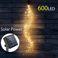 2M Branch Lights 600LED Solar Power String Lights Christmas Decoration Outdoor Waterfall Lights Indoor Curtain LED Lamp decor
