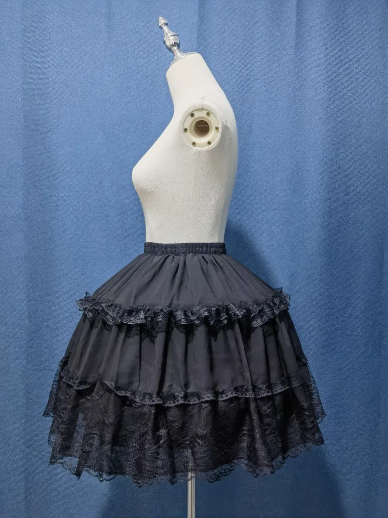 High Quality Lace Cosplay Petticoats Lolita 2Hoops Puffy Skirt for Girl Dresses Wedding Accessory image 2