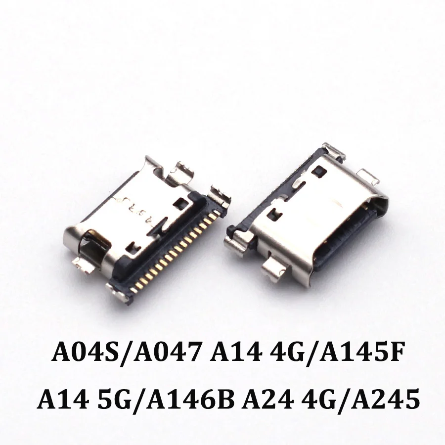100 قطعة USB نوع c لسامسونج غالاكسي A54 5G A34 A24 A14 A146P B A04 S E A8S A9S شحن مقبس توصيل شاحن حوض ميناء التوصيل