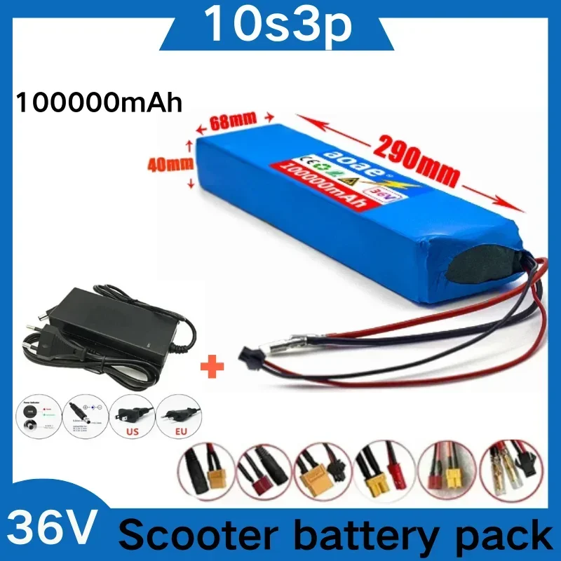 

new AOAE 10S3P 36V 100Ah 18650 Rechargeable Lithium Battery Pack 1000W Power Modified Bicycle electric scooter Vehicle with BMS