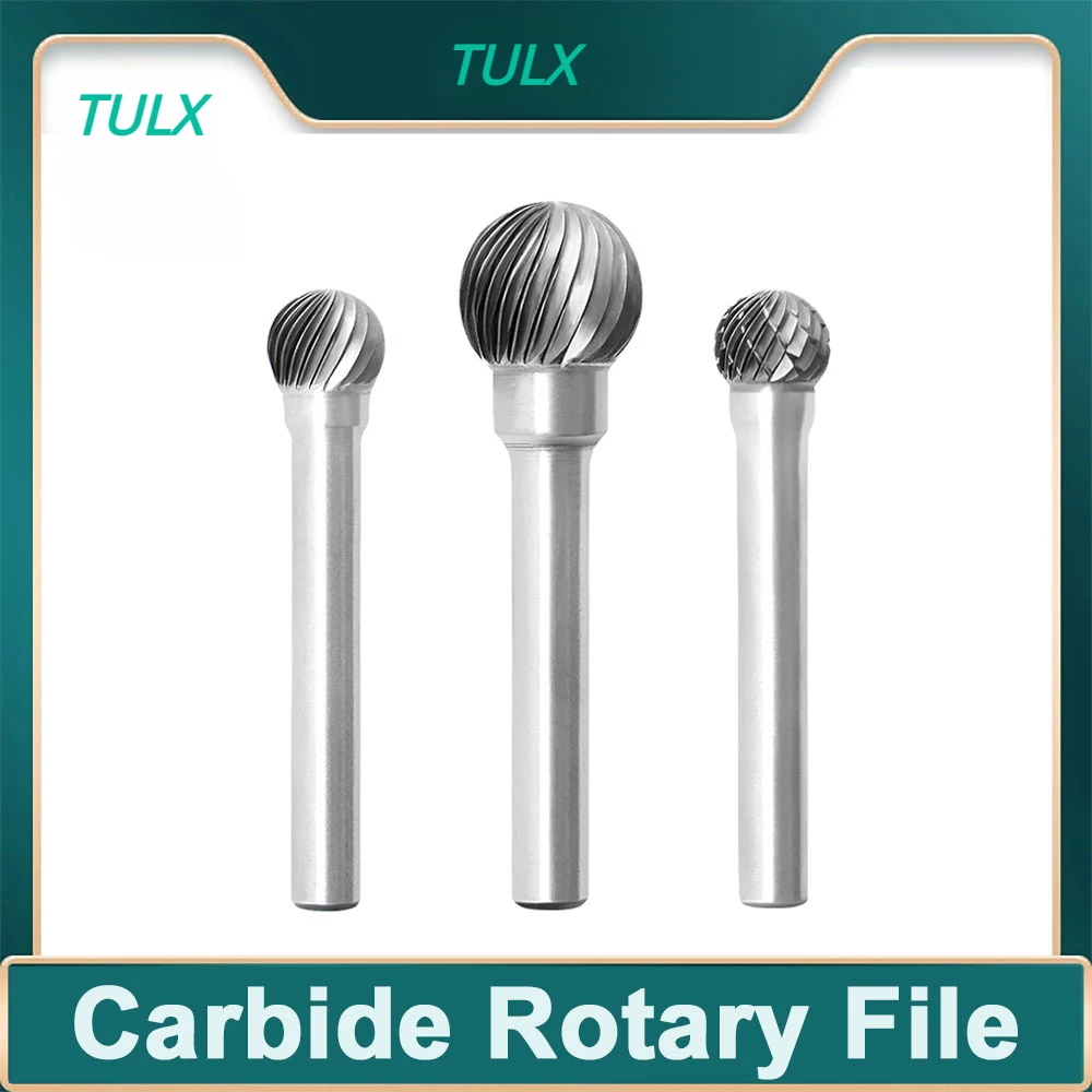 Testa di molatura in metallo duro TULX lima per fresa in acciaio al tungsteno testa a sfera a doppio grano a croce a dente singolo DX D0605M06