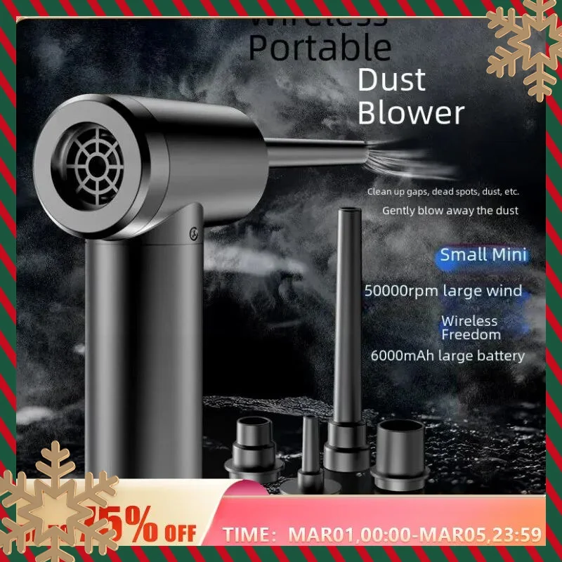 Portable Mini Car Duster Strong Suction Power Handheld Vacuum Machine Rechargeable Basic Version 5 Nozzles