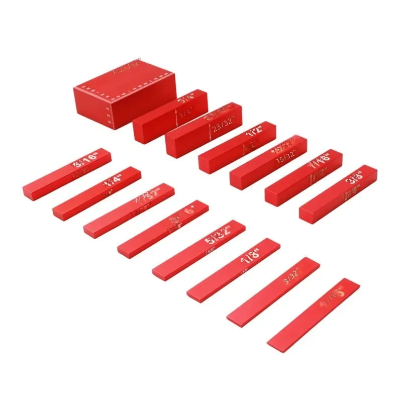 15 Piece Table Saw Setup Blocks Kit Altimeter Gauge Flat Pad Measuring Block Set Precision Height Adjustment Tool for
