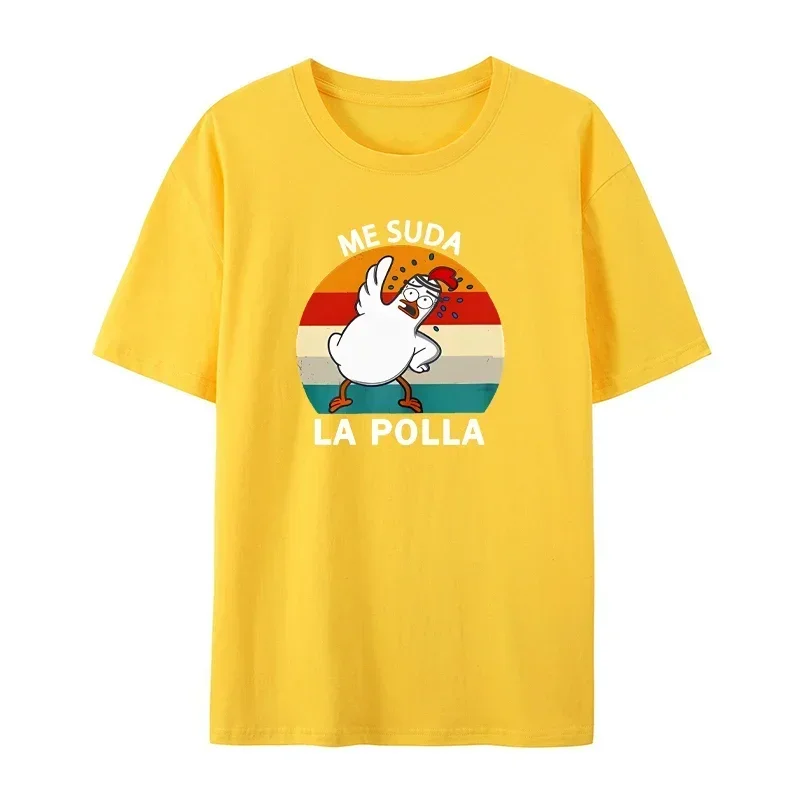 I Sweat My Cocks T-shirt Spanish Text Fun Jokes Geek Short sleeved Unisex Summer O-neck Chicken Farm Enthusiast T-shirt