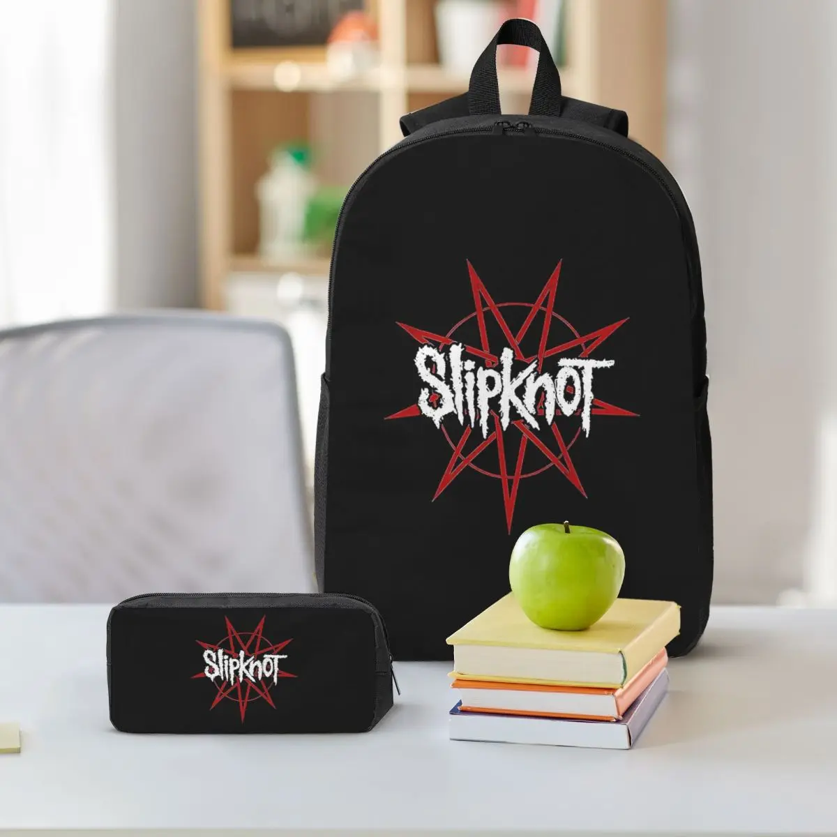 S-Slipknots Heavy Mental Music Backpack Boys Girls BookBag School Bag Laptop Shoulder Bags 3ps Insulated Lunch Bag Pencil Case