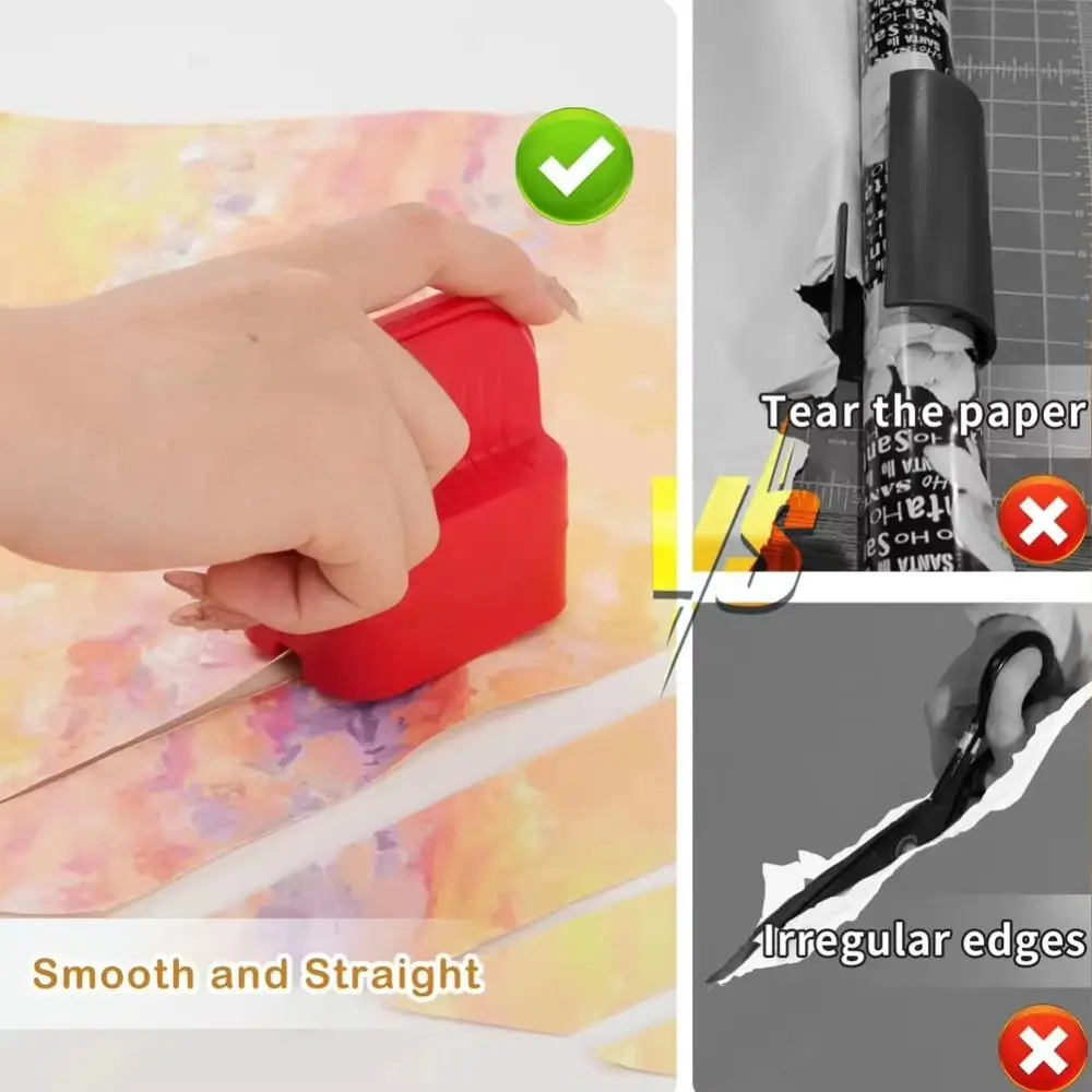 Wrap Cutter Wrapping Paper Cutter Compact Non Slip Versatile Roll Cutting Tool Stable Safety Gift Wrap Cutter