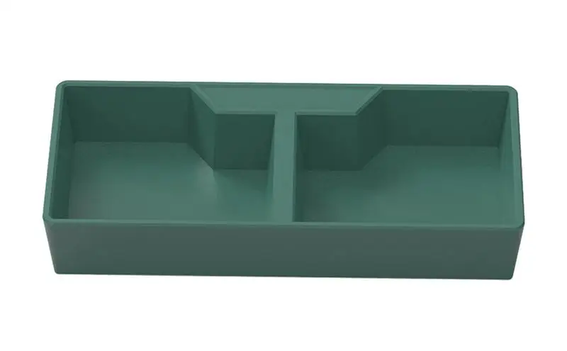 Dark Green Reptile Feeding Dish 2 Compartments Reptile Water Dish Terrarium Bowls For Lizard Frog Gecko Chameleon Pets Habitat