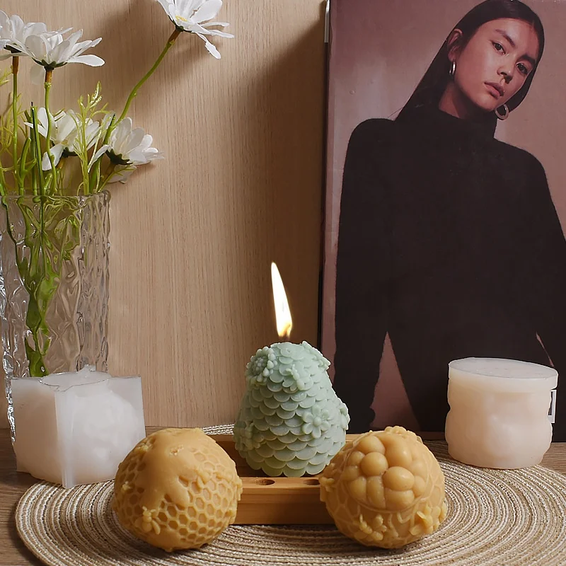 لتقوم بها بنفسك خلية النحل سيليكون شمعة قوالب ثلاثية الأبعاد العسل رائحة الجص الصابون كعكة الخبز قالب الجص الراتنج قالب الخبز ديكور فني المنزل #6