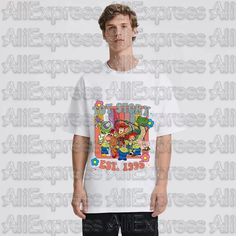 موتو 2025 الرجال ديزني الأرز لعبة قصة 1995 2d تي شيرت مطبوع عادية عالية الجودة امتصاص العرق تنفس محايد تي شيرت