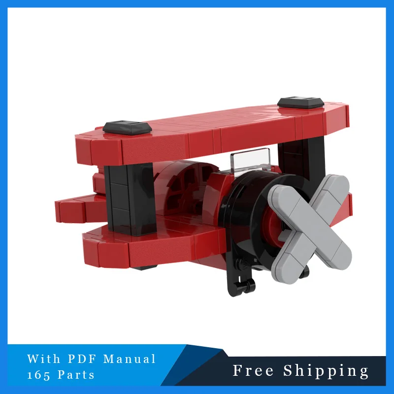 165 pièces technologie de Machine volante rouge modulaire MOC modèles de blocs de construction populaires assemblage de Puzzle pour enfants cadeaux de jouets de noël