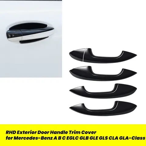 RHD 외부 문짝 핸들 트림 커버, 메르세데스 벤츠 A, B, C, E, GLC, GLB, GLE, GLS, CLA, GLA 클래스용, 문짝 핸들 풀 스티커 RHD 외부 문짝 핸들 트림 커버, 메르세데스 벤츠 A, B, C, E, GLC, GLB, GLE, GLS, CLA, GLA 클래스용, 문짝 핸들 풀 스티커