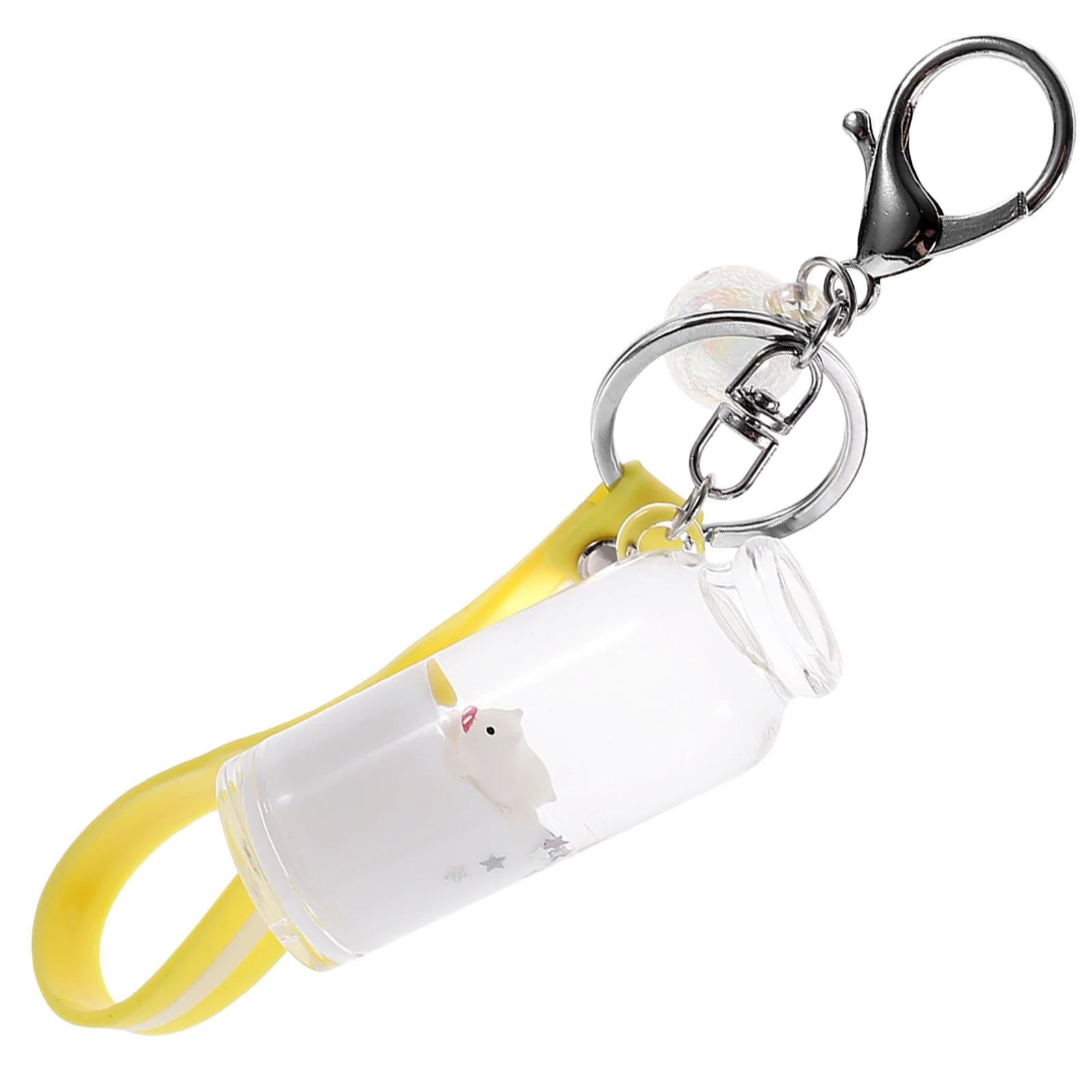 

1 pc Drifting Bottle Shape Acrylic Pig Keychain Adorable Bag Pendant Creative Key Chain Ornament Fashion Portable Gift Key