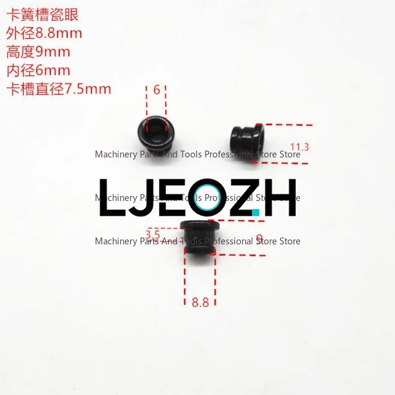 Titanium oxide black ceramic eye, wear-resistant porcelain eye, threading smooth porcelain eye, outer diameter 3 4 5 6 789mm