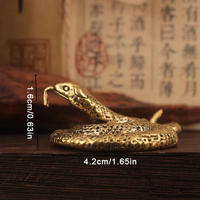 Cobre latão mini cobra antigo bronze decoração estatuetas para decoração interior ornamento de mesa cobre puro miniaturas estátua