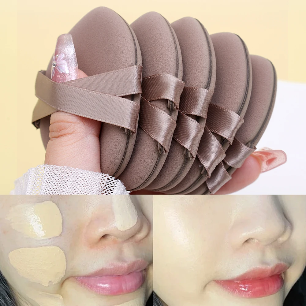 1-30Pcs Teardrop Shape Powder Puff Thickened Double Ribbon Wet Dry Use Makeup Puffs Concealer Foundation Beauty Cosmetics Tools