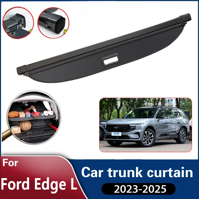 For Ford Edge L CDX706 2023 2024 2025 MK3 Car Trunk Curtain Rear Rack Partition Shelter Decoration Anti-peeping Car Accessories