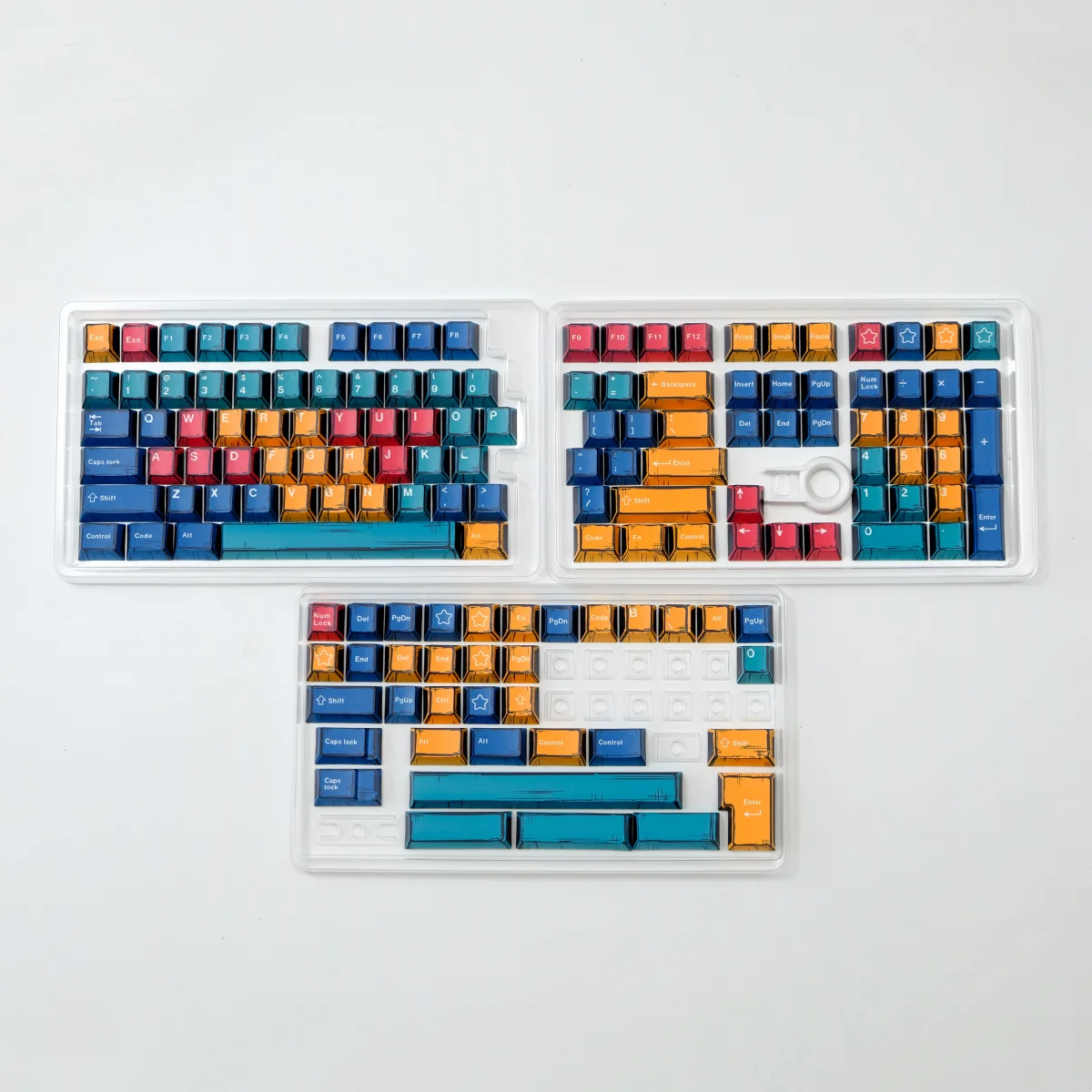 Comic Panels Keycaps Cherry Profile PBT Dye Sub Keycap For Gaming Mechanical Keyboard Split Spacebar 6.25u 7u Alice Keyboard