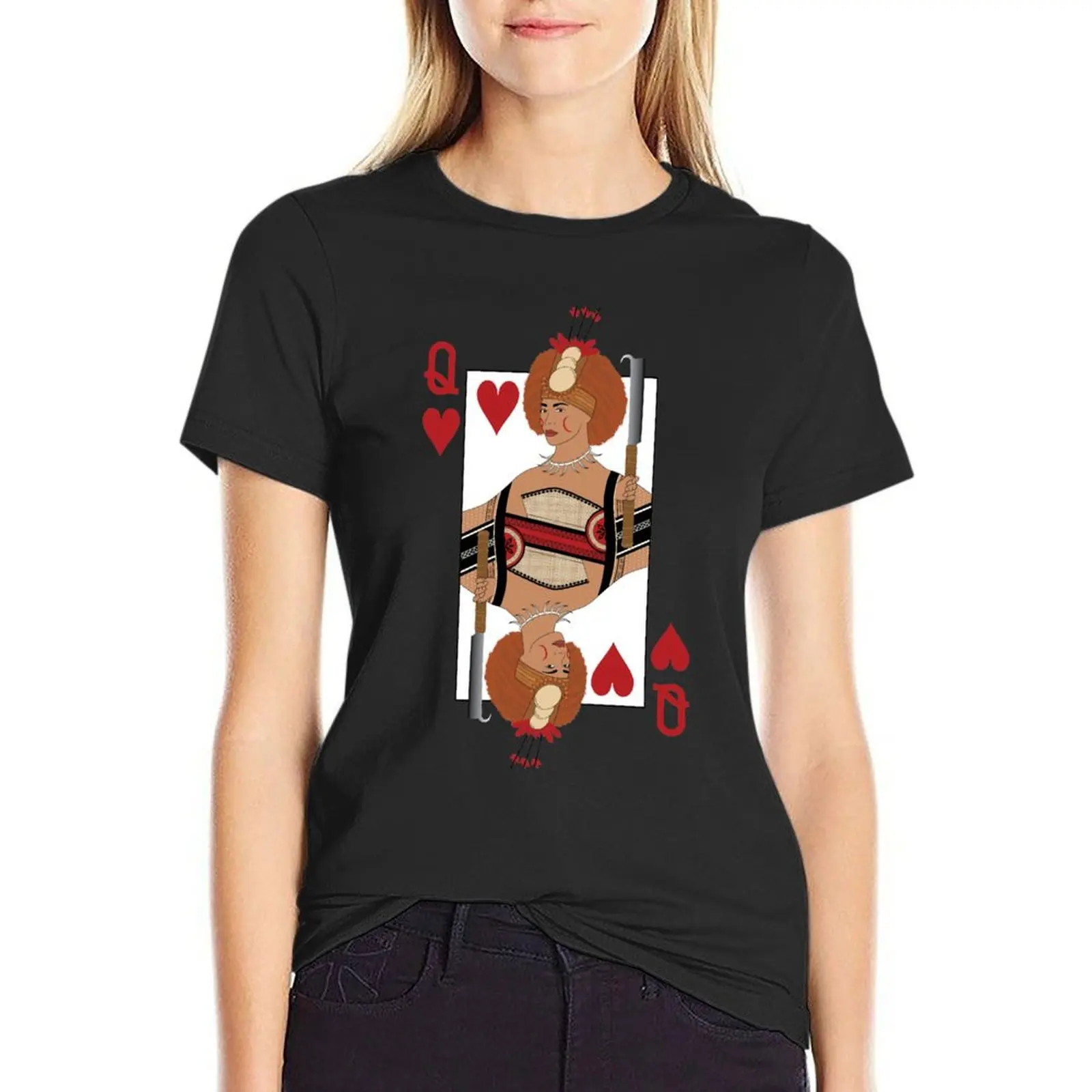 TAUA DESIGNS - Samoan Queen of Hearts T-Shirt tees heavyweights new edition Women's summer blouses 2024