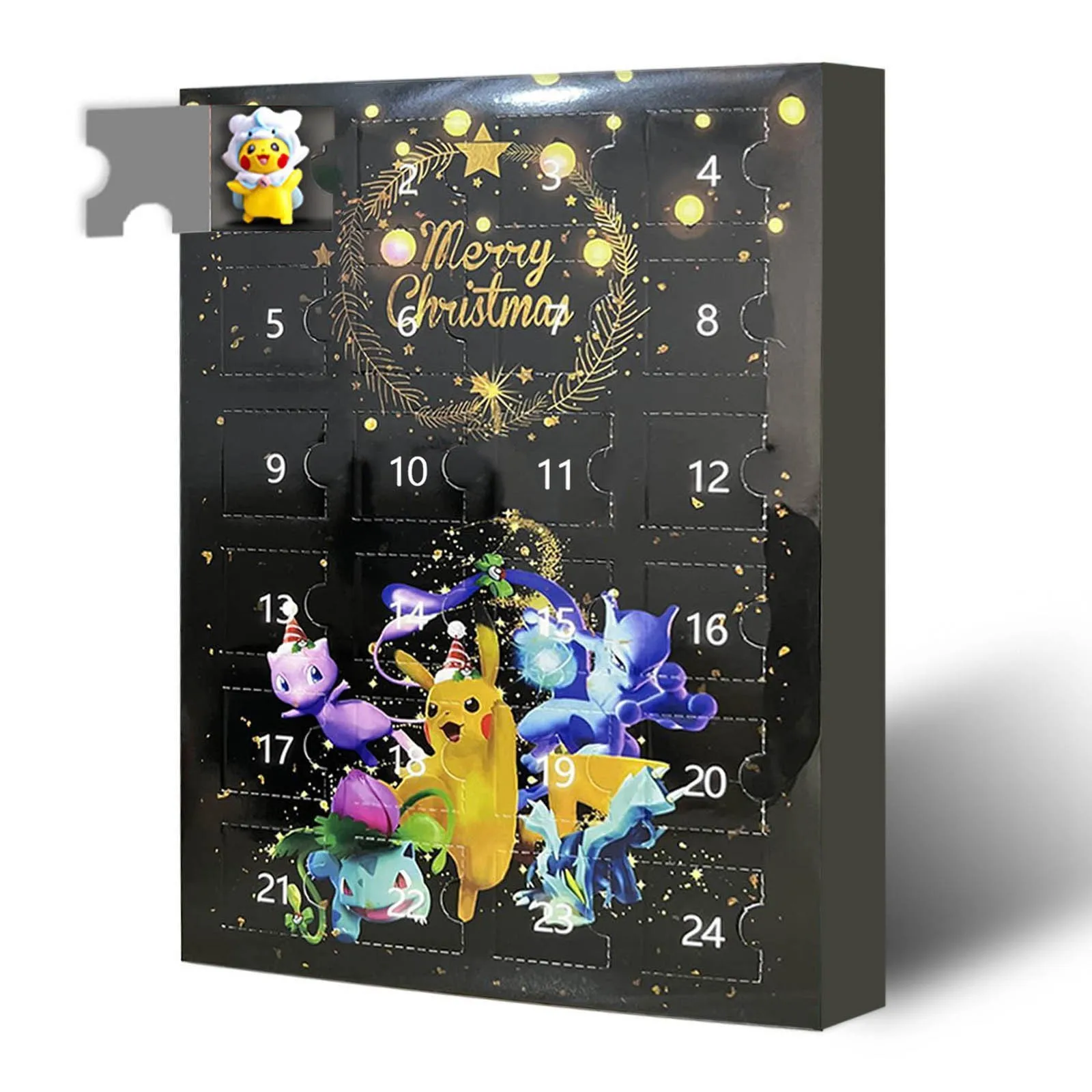 Cute Cartoon Pokemon Pikachu Figure Christmas Advent Calendar Blind Box 24 Days Xmas Countdown Calendar Mini Dolls Kit Toys Gift