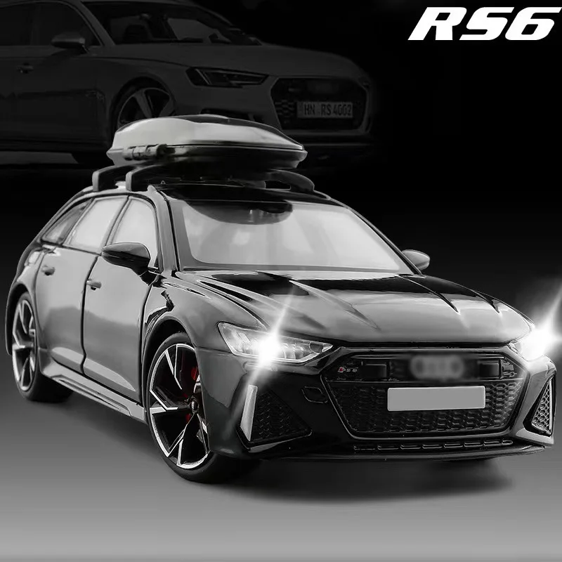 

Модель автомобиля из сплава 1:32RS6, мягкое освещение, имитация звукового эффекта, устойчивость к столкновениям и устойчивость к падению, настольные украшения