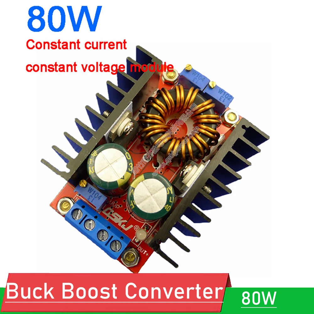 80W DC-DC 벅 부스트 컨버터 CC CV 가변 9v-35 ~ 1-35V 3.3v 5v 12v 15V 19V 24v 어댑터 모듈 전압 조정기 전원
