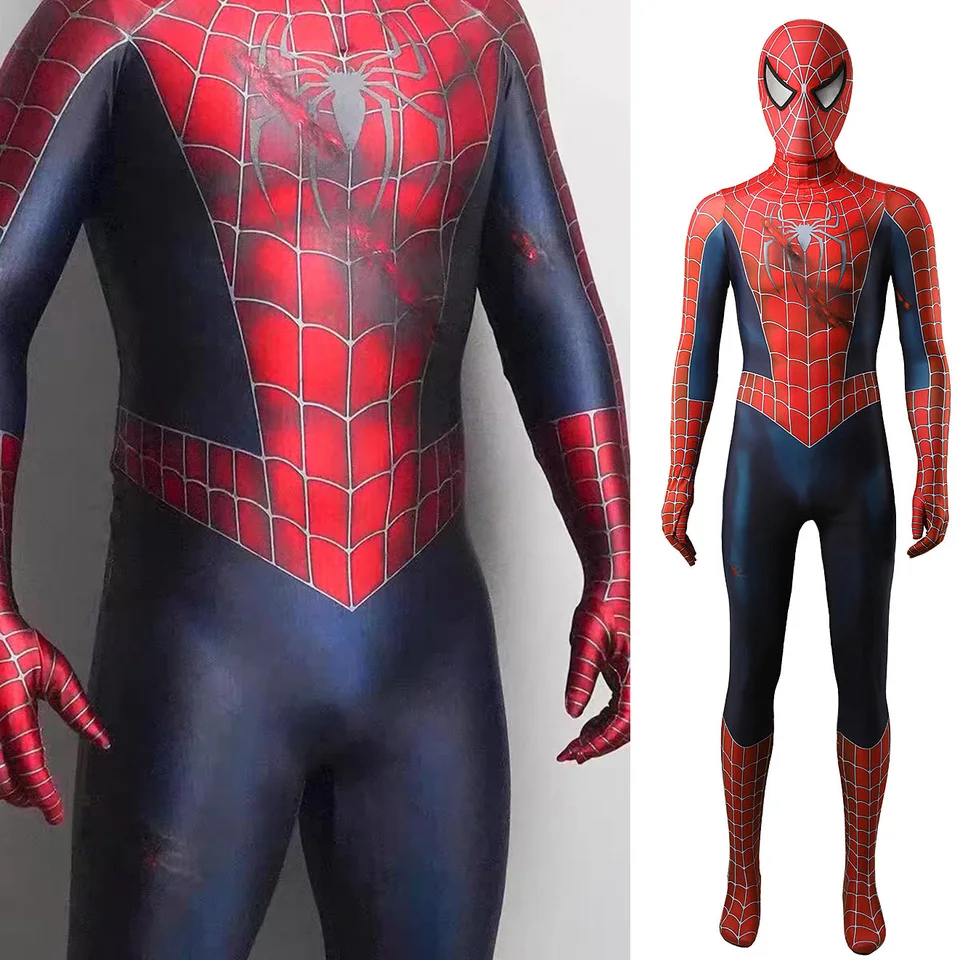 バトルダメージレイミースパイダーマンコスプレスパイダー大人用