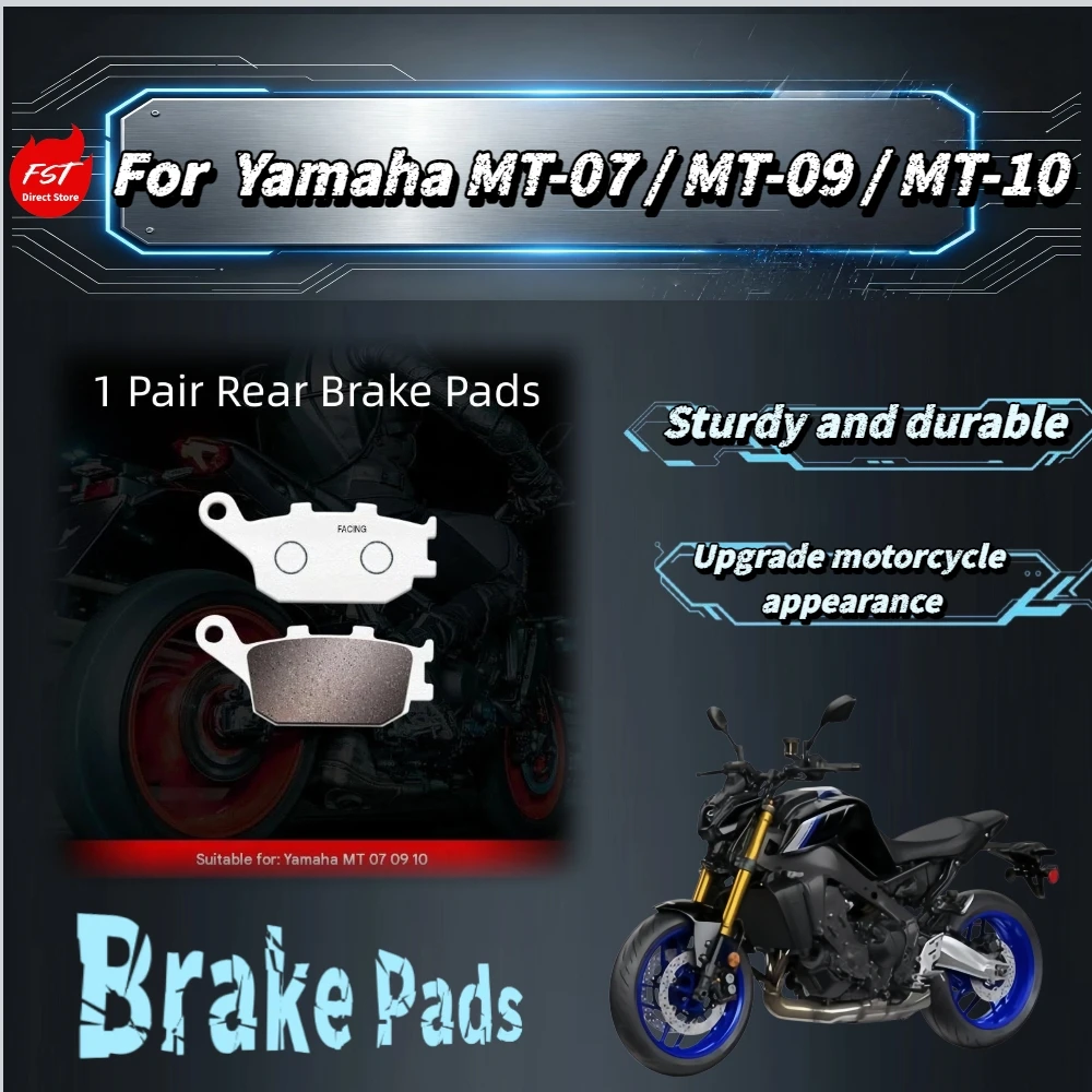 For YAMAHA MT‑07 MT‑09 MT‑10 Carbon‑Copper Based Brake Pads, High‑Performance Front & Rear Low‑Dust Brake Pads Mod Accessories