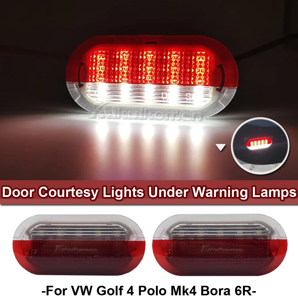 2pcs Led Door Courtesy Lights Under Warning Lamps For VW Golf 4 Polo Mk4 Bora 6R 1J0 949 105a 1j0949105a 1j0947413 1J0 947 413