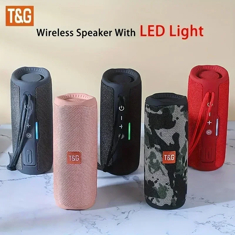 T&G TG365 Portable Bluetooth Speaker Dual Bass LED Wireless Subwoofer Waterproof Outdoor Boombox FM AUX BT TF Music Player