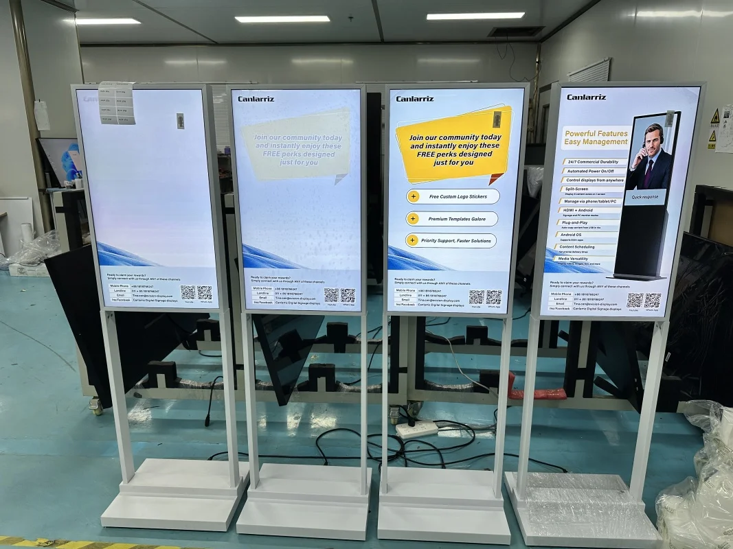 الطابق الدائمة 32 43 50 55 بوصة Lcd مشغل الإعلان كشك الطوطم العمودي رقيقة جدا شاشة مزدوجة شاشة عرض اللافتات الرقمية